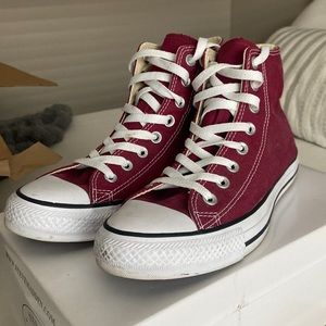 Converse burgundy high tops
